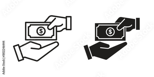 Hand money exchange icon for web, app, infographic.