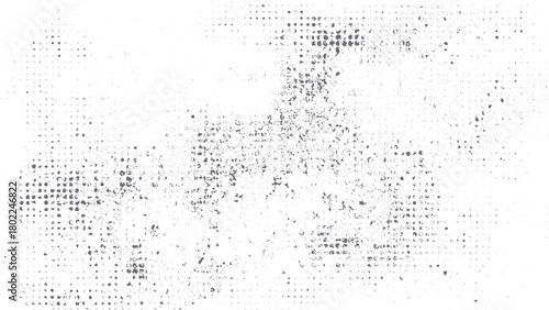 Rubbed aged texture with a halftone raster pattern.  Monochrome abstract splattered background. 