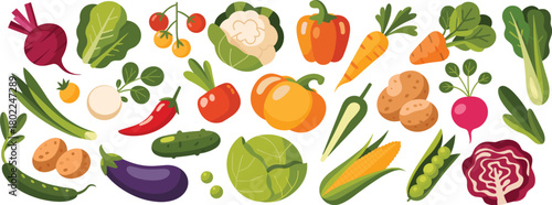 Assorted Fresh Vegetables Collection beetroot lettuce