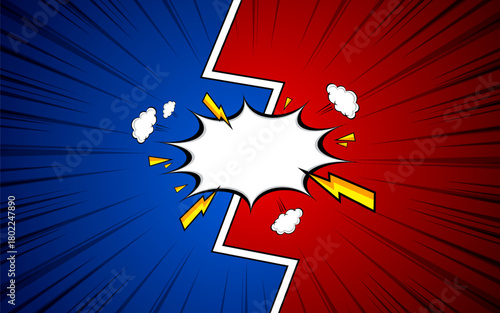 Comic style Versus Fight background design. Vector illustration.