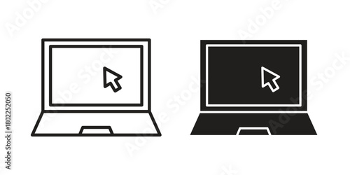 Laptop icon for web, app, infographic.