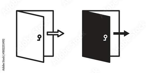 Logout icon for web, app, infographic.