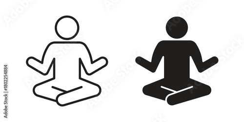 Meditation icon for web, app, infographic.