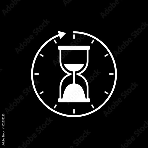 Fotografi Hourglass, sand glass timer icon isolated on black background