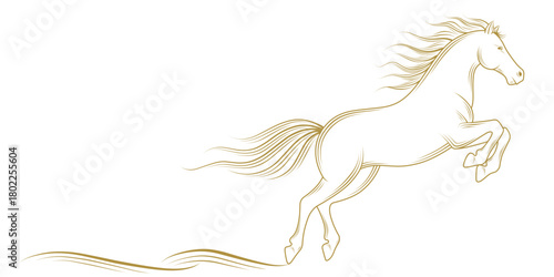 chinese new year horse line art vector