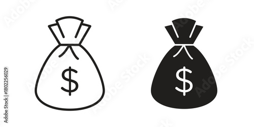 Money bag icon for web, app, infographic.