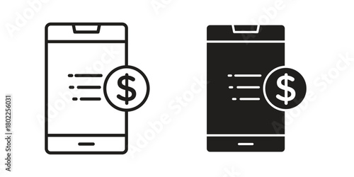 Mobile banking icon for web, app, infographic.