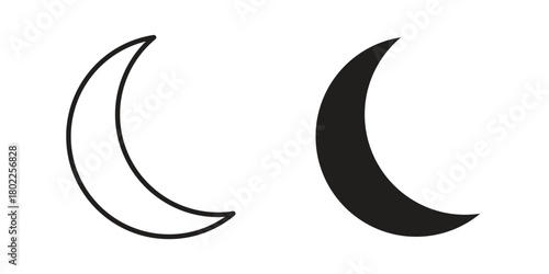 Moon icon for web, app, infographic.