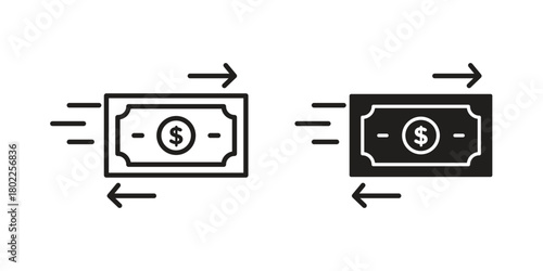 Money transfer icon for web, app, infographic.