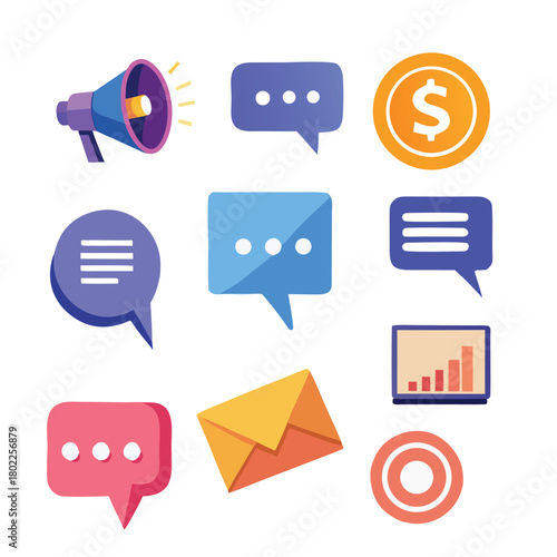 Comprehensive social media icon set featuring popular platform logos and symbols for digital branding and communication