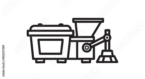 ## **43. Waste compactor outline vector**
