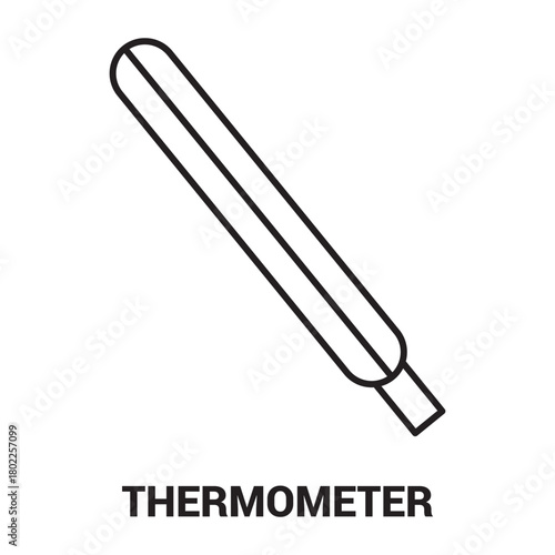 Clinical Thermometer Line Art Illustration Health Check Fever Detection Illness Diagnosis Healthcare Tool Medical