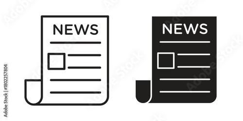 Newspaper icon for web, app, infographic.