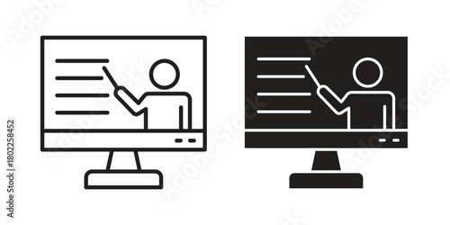 Online course icon for web, app, infographic.