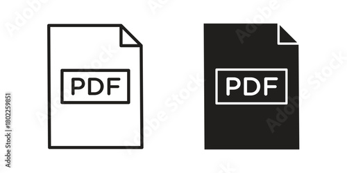 PDF file icon for web, app, infographic.