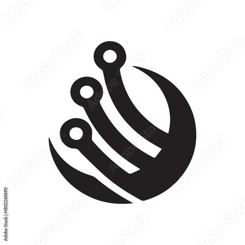 Abstract background illustration with round leaf concept icon vector symbol design