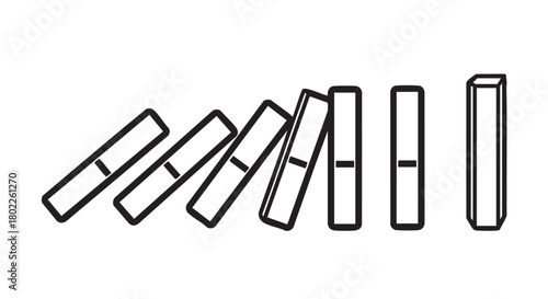 ## **41. Domino effect chain reaction outline vector**
