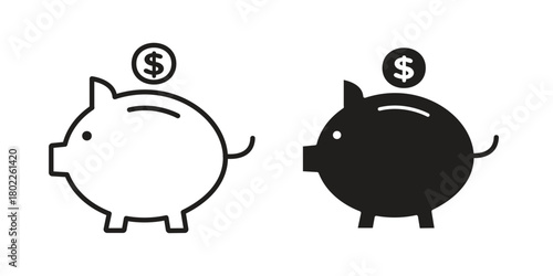Piggy bank icon for web, app, infographic.