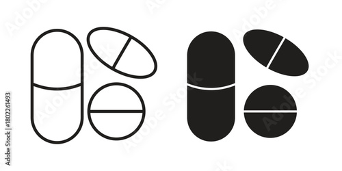 Pills icon for web, app, infographic.