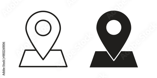 Pin icon for web, app, infographic.