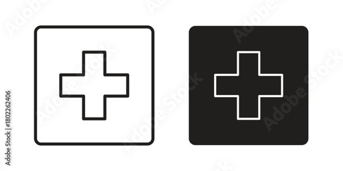 Plus icon for web, app, infographic.