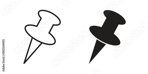 Push pin icon for web, app, infographic.