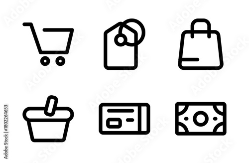 Modern shop icon collection for versatile retail graphics and clean vector visuals in premium digital design projects