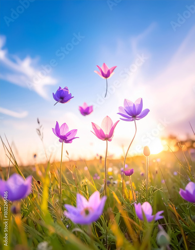 Łąka kwiatowa tło