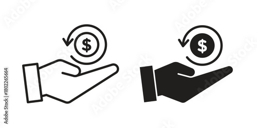 Refund icon for web, app, infographic.