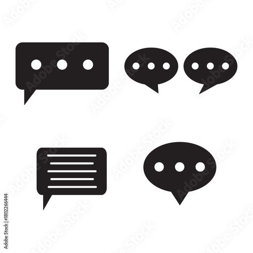 Speech Bubble Icon Set for Messaging and Communication Interface