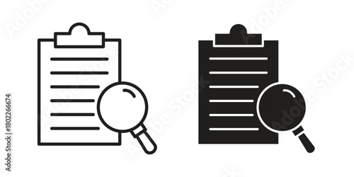Research icon for web, app, infographic.