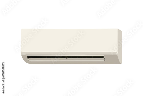 Modern wall mounted indoor air conditioner unit isolated on white background