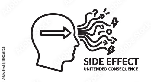 ## **36. Side effect unintended consequence outline vector**

