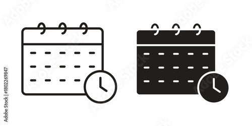 Schedule icon for web, app, infographic.