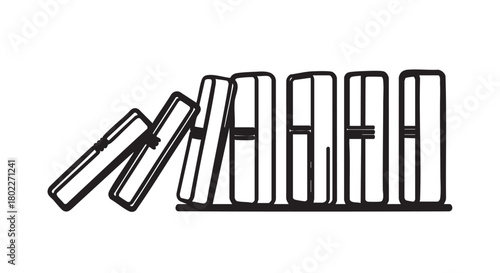 ## **47. Domino effect chain reaction outline vector**
