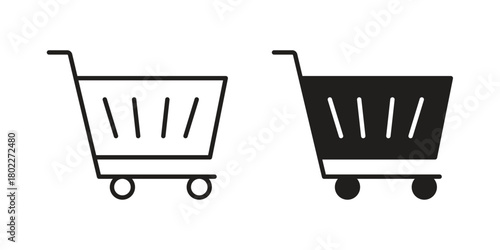 Shopping cart icon for web, app, infographic.