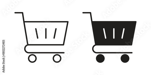 Shopping trolley icon for web, app, infographic.