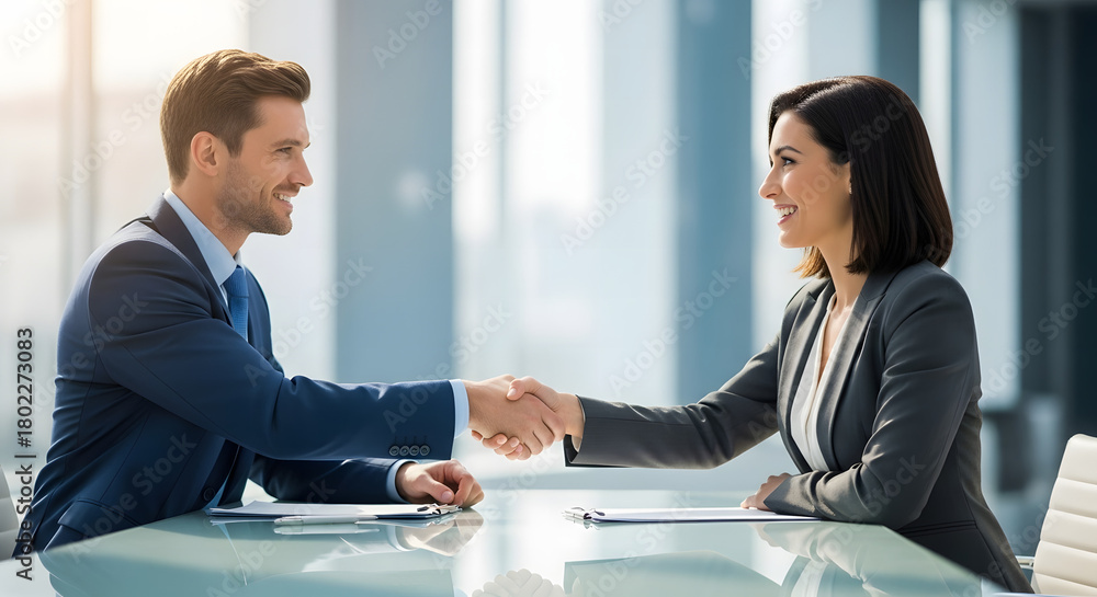 custom made wallpaper toronto digitalHandshake Harmony: Two individuals seal a deal, their expressions a portrait of mutual respect and agreement.