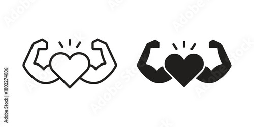 Strong heart icon for web, app, infographic.