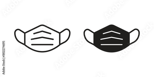 Surgical mask icon for web, app, infographic.