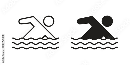 Swimming icon for web, app, infographic.