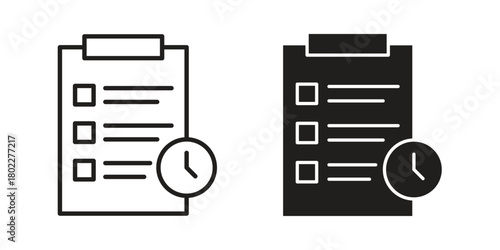Timesheet icon for web, app, infographic.