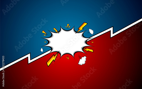 Comic style design with background. Vector illustration.