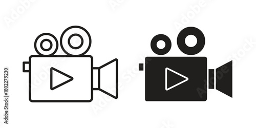 Video camera icon for web, app, infographic.
