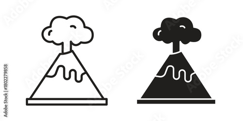 Volcano icon for web, app, infographic.