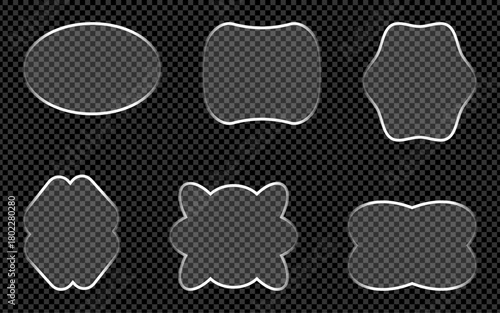 Framed in a futuristic manner, these light-colored liquid glass panels are perfect for use with mobile and online apps. 