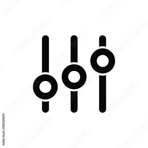 Equalizer Icon with Vertical Sliders and Round Adjustment Knobs in Black