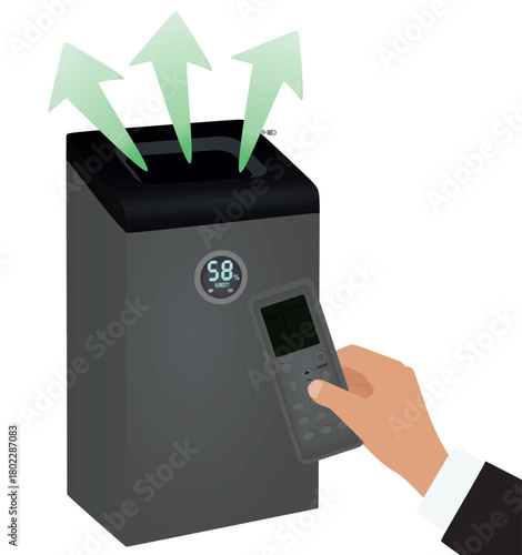 Grey dehumidifier isolated. vector illustration	