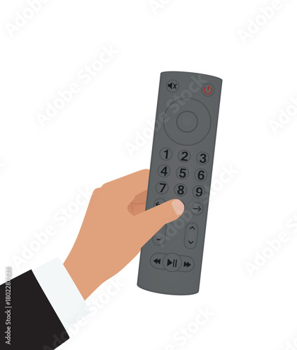 Hand hold remote controller. vector illustration	
