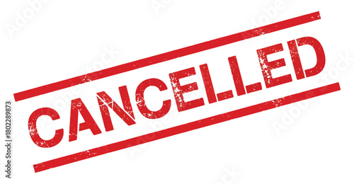 Grunge Cancelled Stamp with Red Lines on Transparent Background for Text Overlay